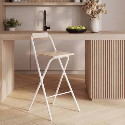 Chaise de bar pliante, h.98 cm, blanc Flexy