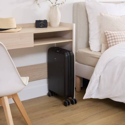 Valise cabine pliable 8 roues, 40l, noir 