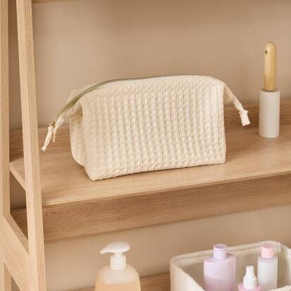 Trousse de toilette, l.27 x h.16 cm, beige Waffle