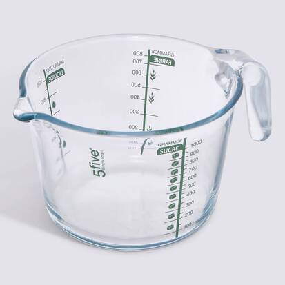 Verre doseur, verre borosilicate, 1l, transparent Essentiels