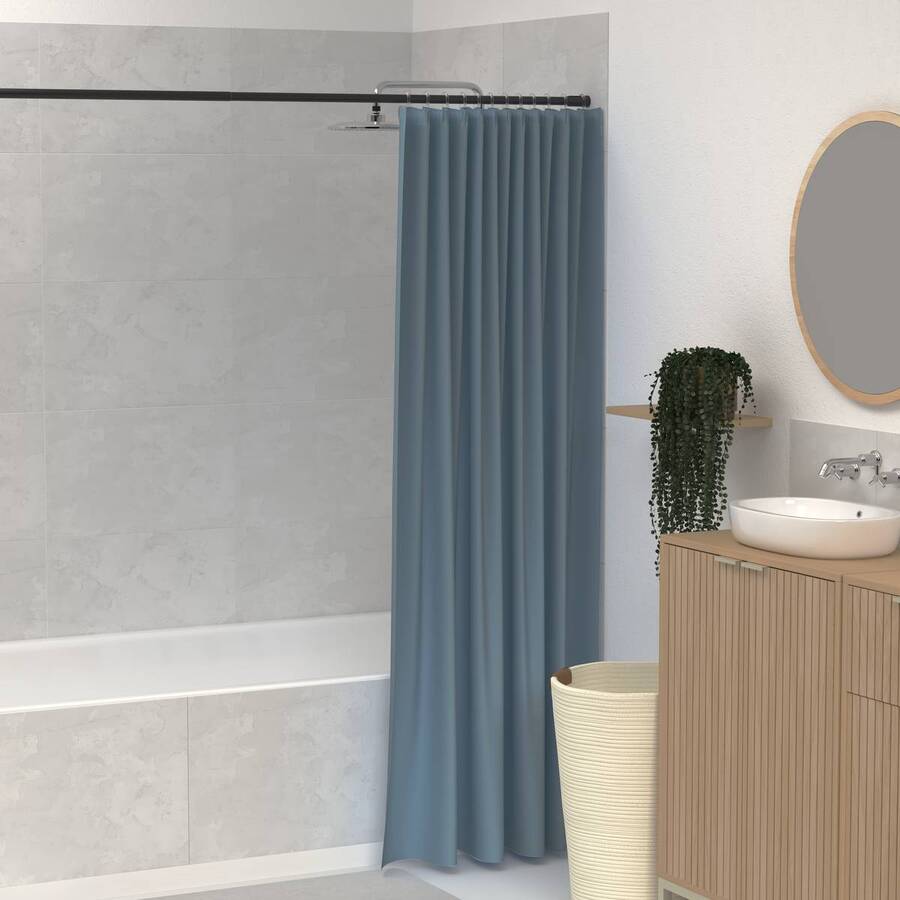 Rideau de douche, 180x200 cm, bleu Colorama