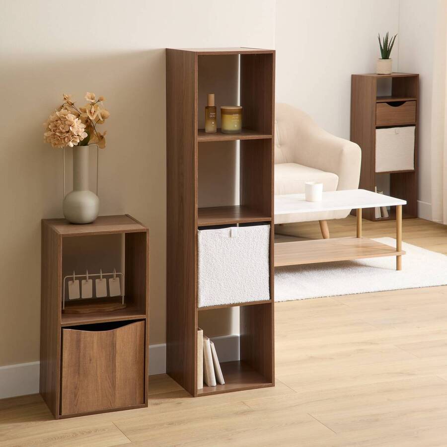 Étagère 4 cases, marron Mix'n modul