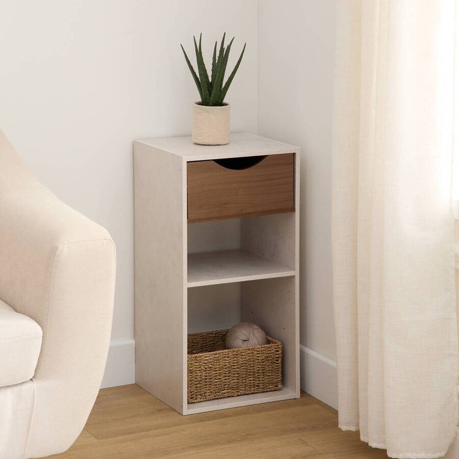 Étagère 2 cases, effet travertin Mix'n modul