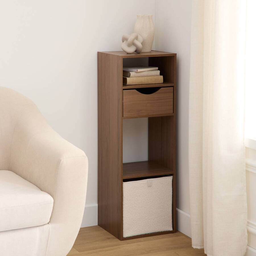 Étagère 4 cases, 34,5x32 cm, marron Mix'n modul
