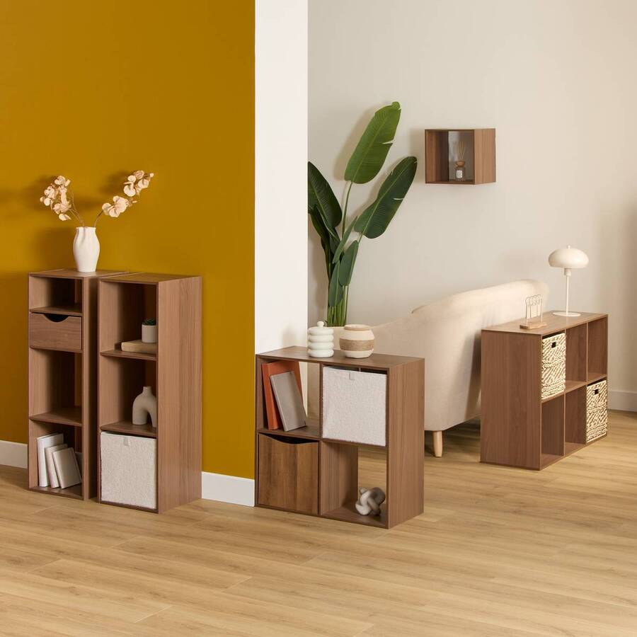 Étagère 4 cases, 34,5x32 cm, marron Mix'n modul