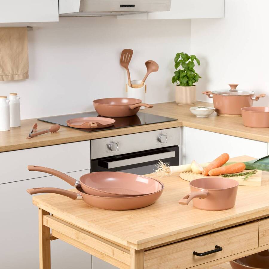 Poêle, d.24 cm, aluminium recyclé, rose blush Harmony