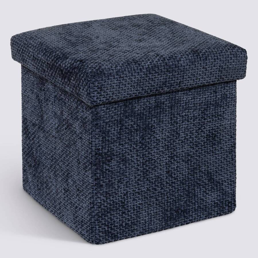 Pouf 31x31 bleu velvy 