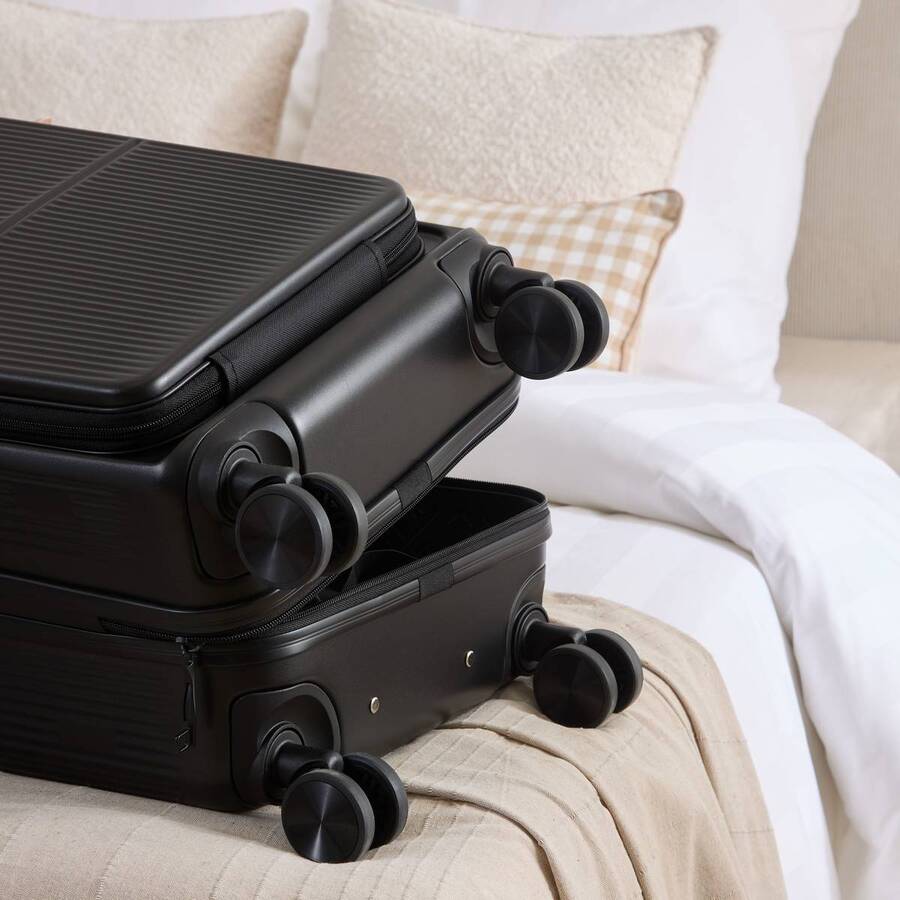 Valise 8 roues, ouverture frontale, 40l, noir
