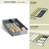 Support à épices extensible pour tiroir, 39,1x14,7 cm, gris Neo