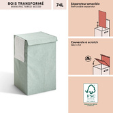 Corbeille à linge, 74l, vert céladon Colorama