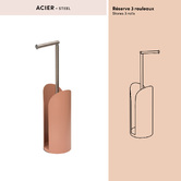 Dérouleur avec réservoir, h.60 cm, rose blush Colorama