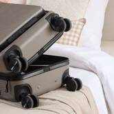 Valise 4 roues, ouverture frontale, 40l, gris