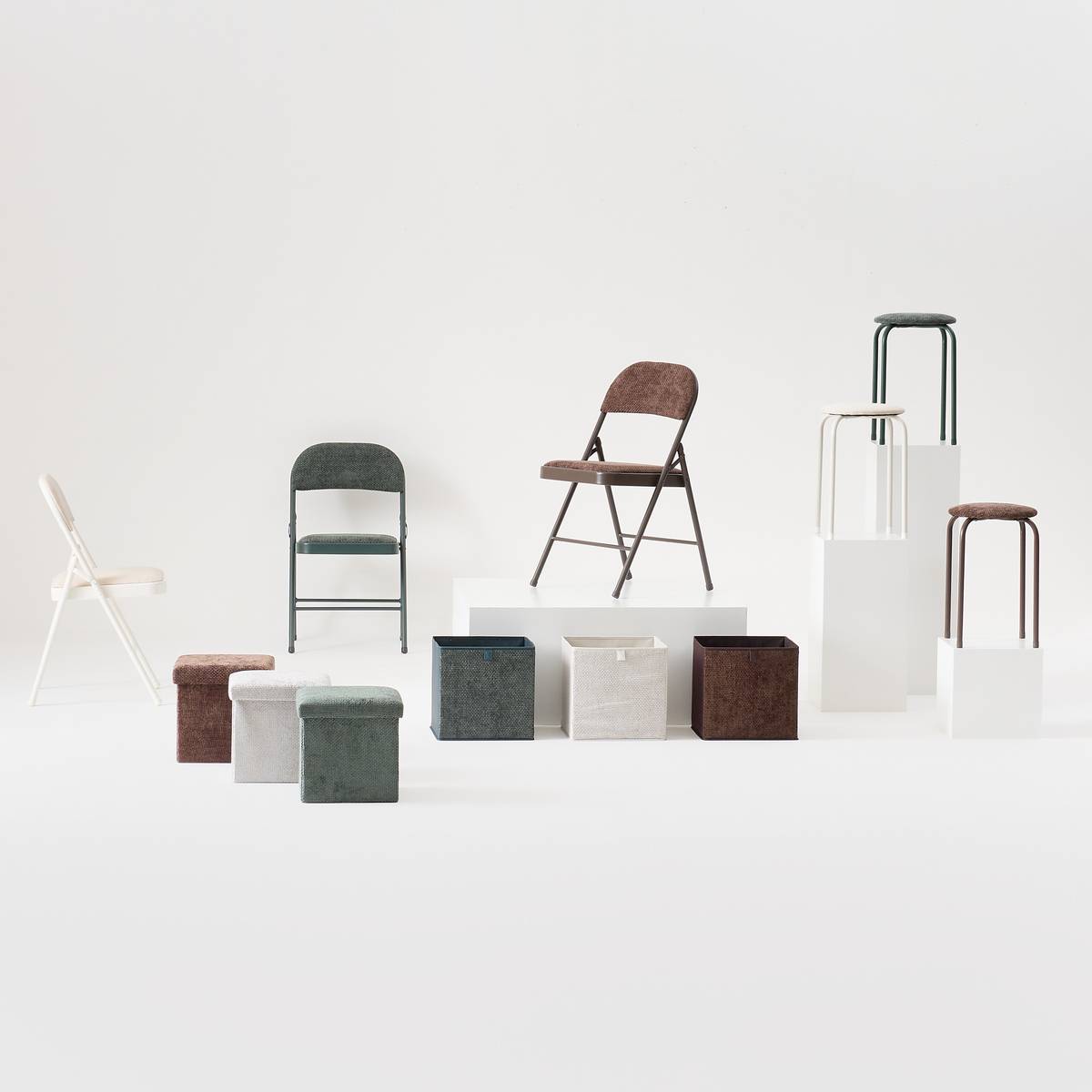 Tabouret empil marron velvy 
