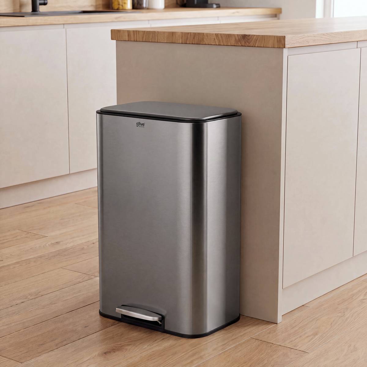 Poubelle manuelle, 30l, gris charbon Delta