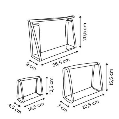 Set trousse transparent x3 ass 