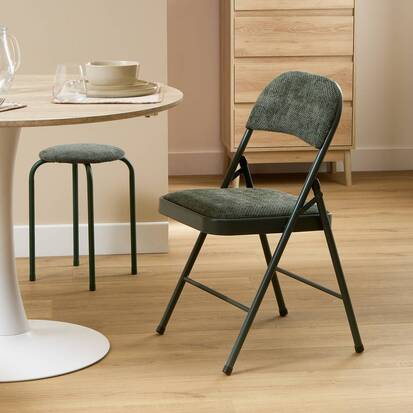 Tabouret empilable, d.38 cm, vert kaki Flexy