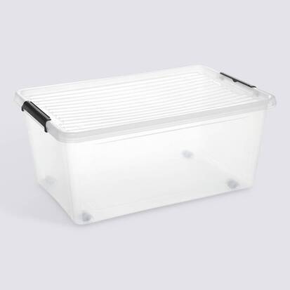 Boîte à roulettes, 40l, transparent 