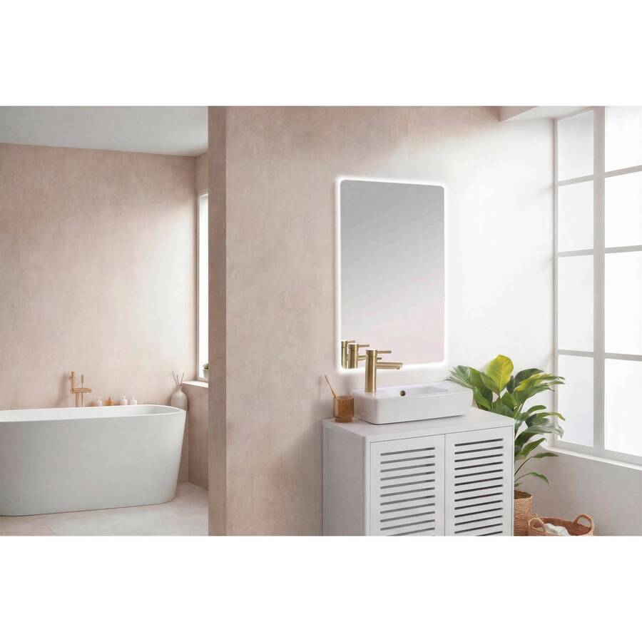 Miroir led 60x40cm halo rect 