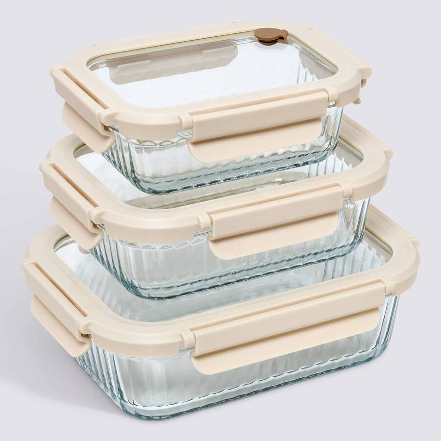 Lot de 3 boîtes de conservation, 1/3,7/6,4l, transparent Clipeat+