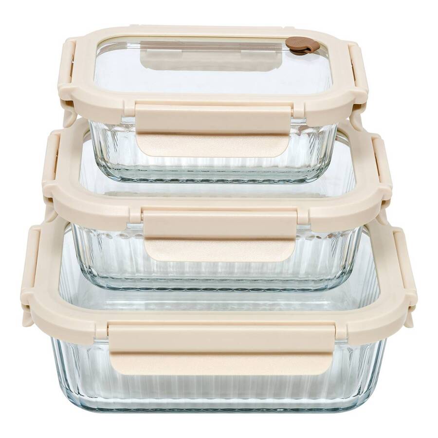 Lot de 3 boîtes de conservation, 1/3,7/6,4l, transparent Clipeat+