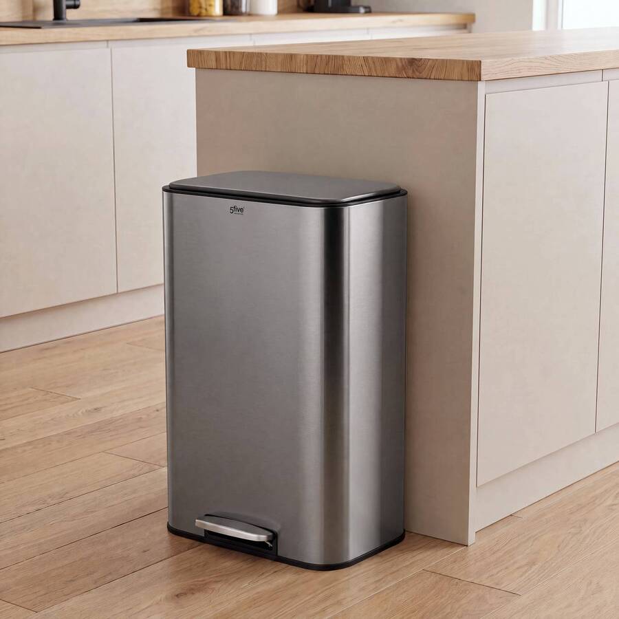 Poubelle manuelle, 30l, gris charbon Delta
