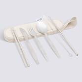 Lot couvert x5 inox + poche 