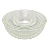 Saladiers verre + couv x5 