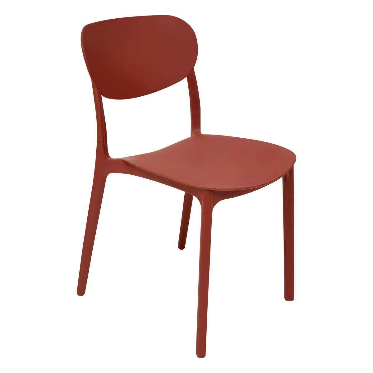 Lot de 4 chaises empilables plastique, ocre Plasta