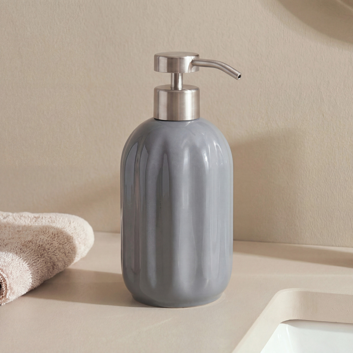 Kit de 3 accessoires de salle de bain, gris Colorama