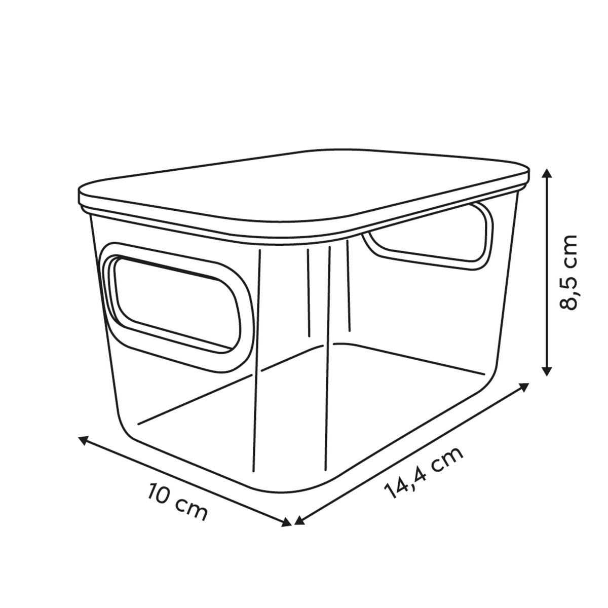 Set de 3 boîtes de rangement, 0,8/3/8 l Lycia