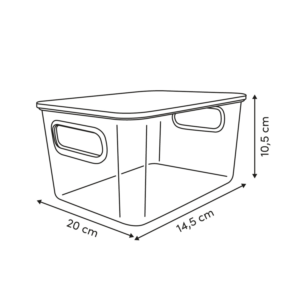 Set de 3 boîtes de rangement, 0,8/3/8 l Lycia