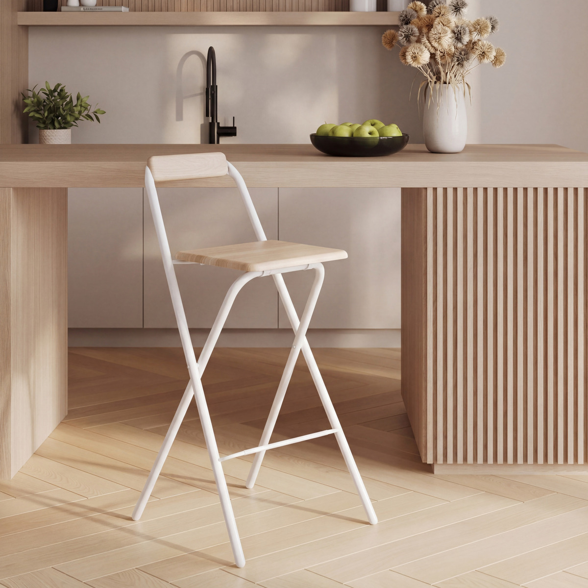 Set chaise de bar pliante et 2 tabourets empilables Flexy