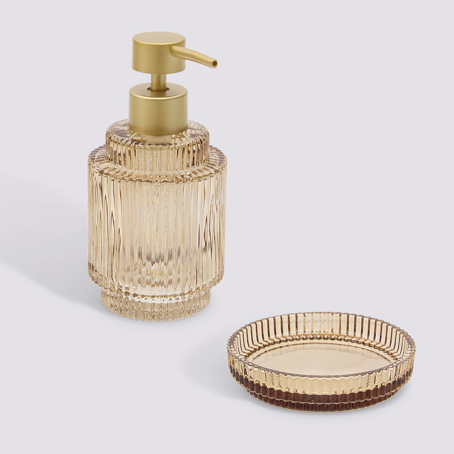 Kit distributeur et porte-savon, ambre Solis