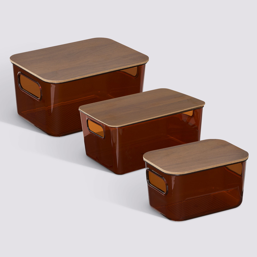 Set de 3 boîtes de rangement, 0,8/3/8 l Lycia