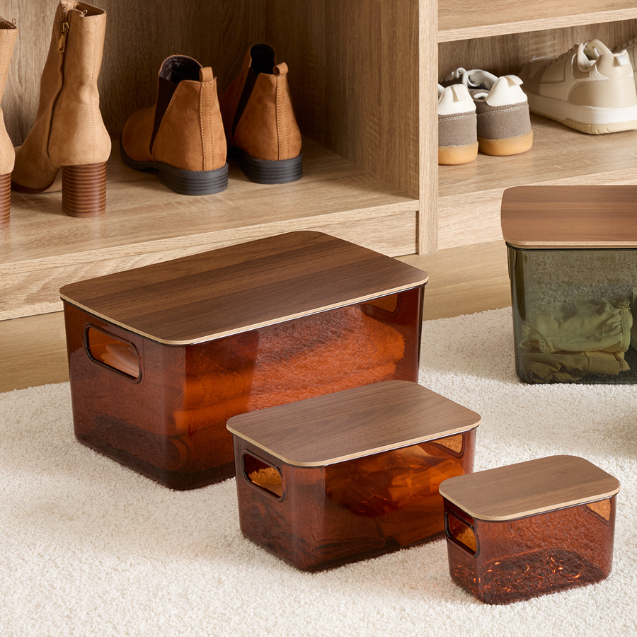 Set de 3 boîtes de rangement, 0,8/3/8 l Lycia