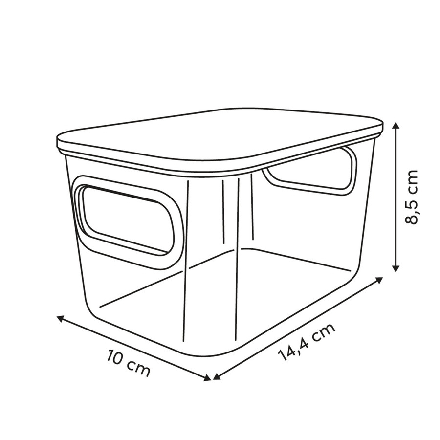 Set de 3 boîtes de rangement, 0,8/3/8 l Lycia