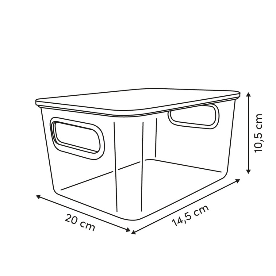 Set de 3 boîtes de rangement, 0,8/3/8 l Lycia