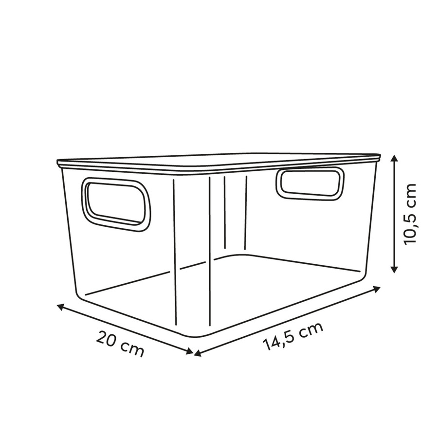 Set de 3 boîtes de rangement, 0,8/3/8 l Lycia