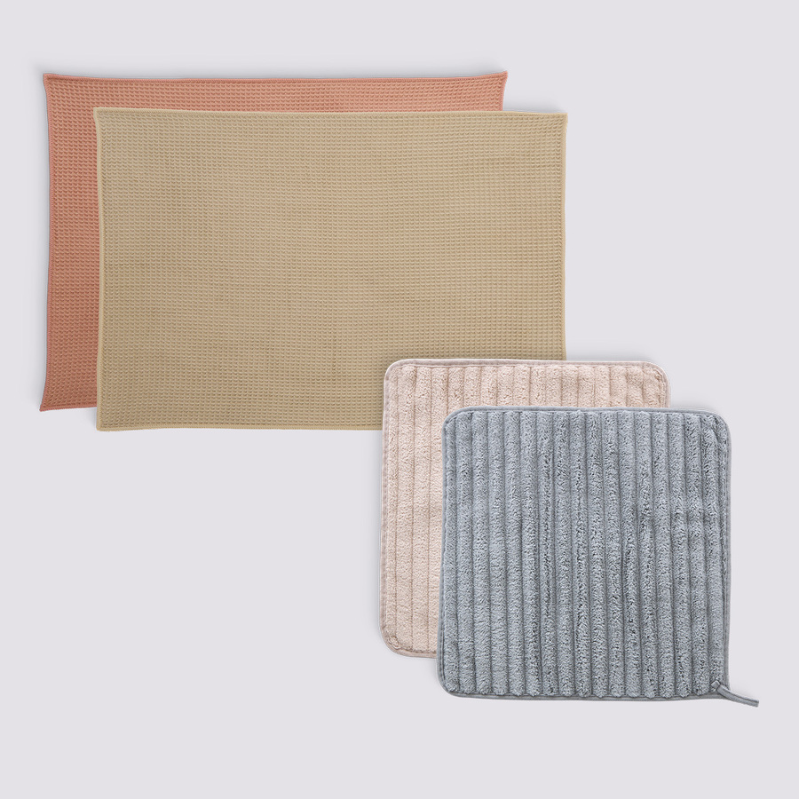 Set de 4 chiffons, l.50/60 cm 