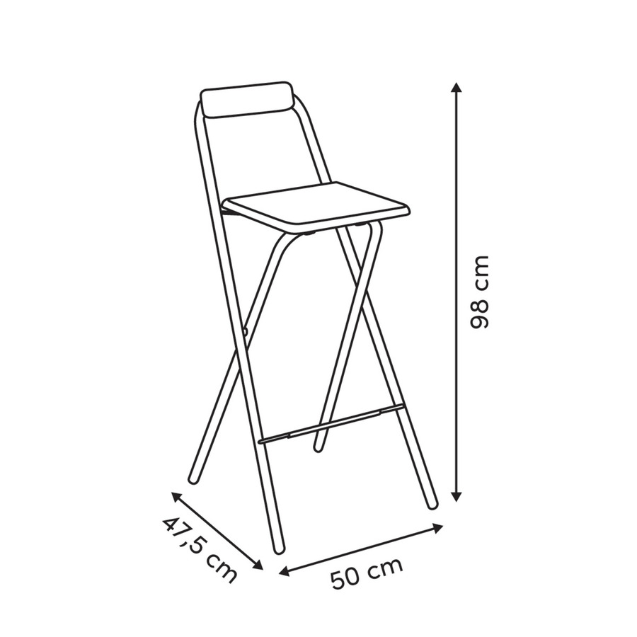 Set chaise de bar pliante et 2 tabourets empilables Flexy