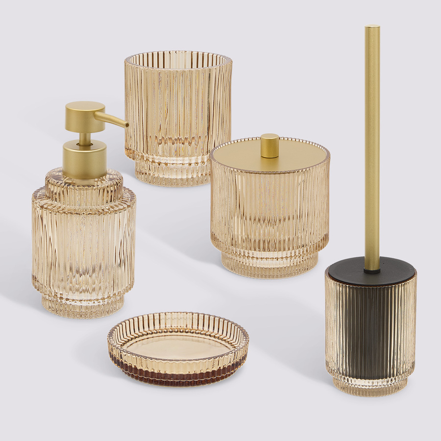 Kit de 5 accessoires de salle de bain, ambre Solis