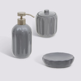 Kit de 3 accessoires de salle de bain, gris Colorama