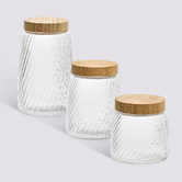Set de 3 bocaux, 0,9/1,3/1,7l, transparent Striva