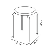 Lot de 4 tabourets empilables, d.38 cm, vert kaki Flexy