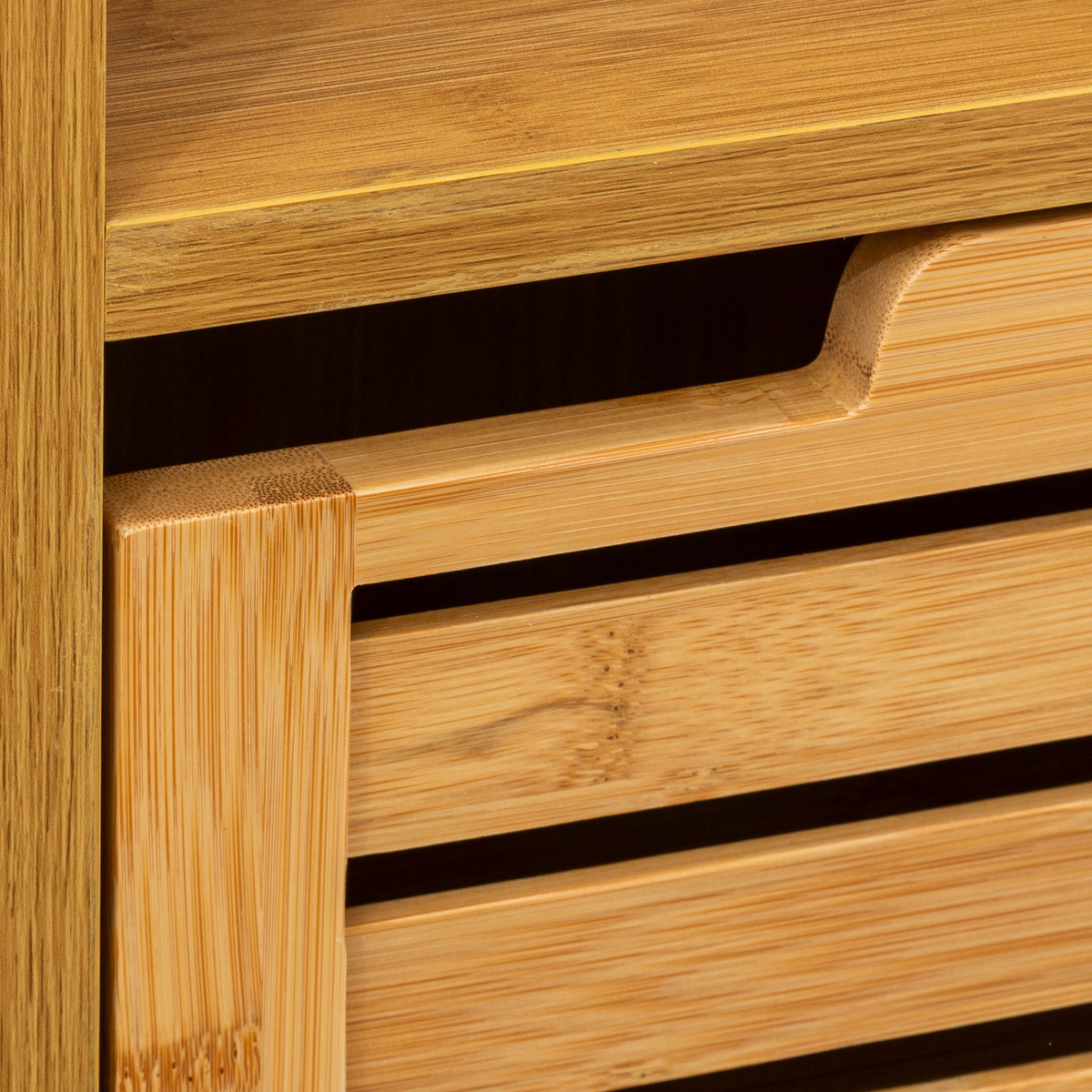 Meuble colonne 1 porte, bambou Sicela