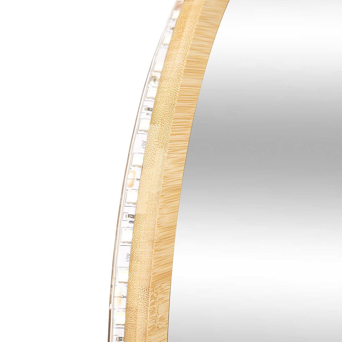 Miroir rond à led 57cm Bambou