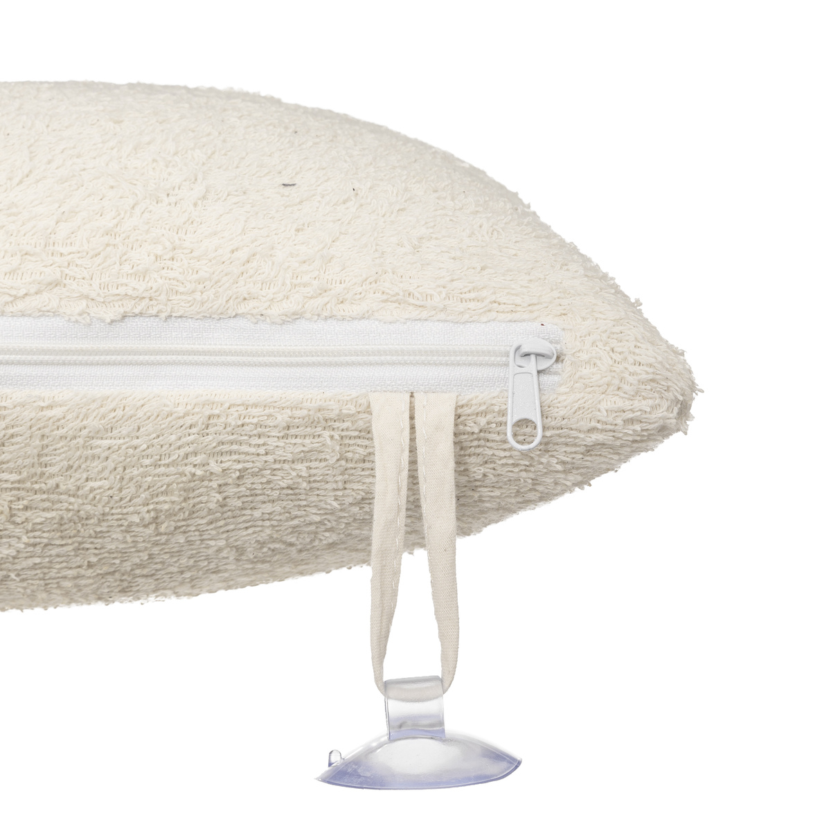 Oreiller de bain coton, fixation ventouse