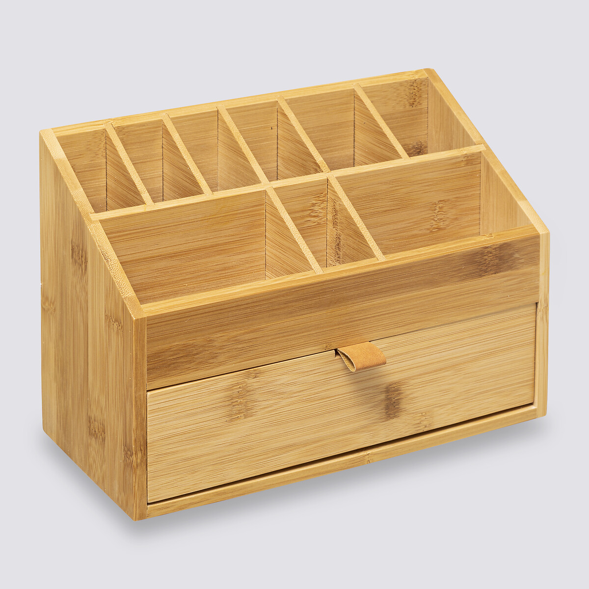 Organiseur 1 tiroir, lanière cuir Bambou