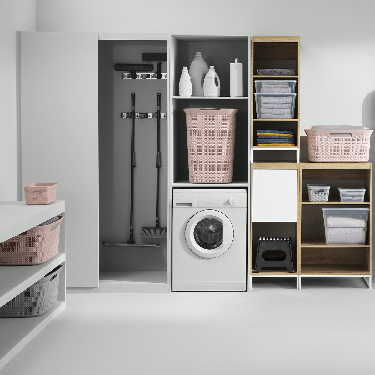 Panier en plastique 5l - rose Scandi