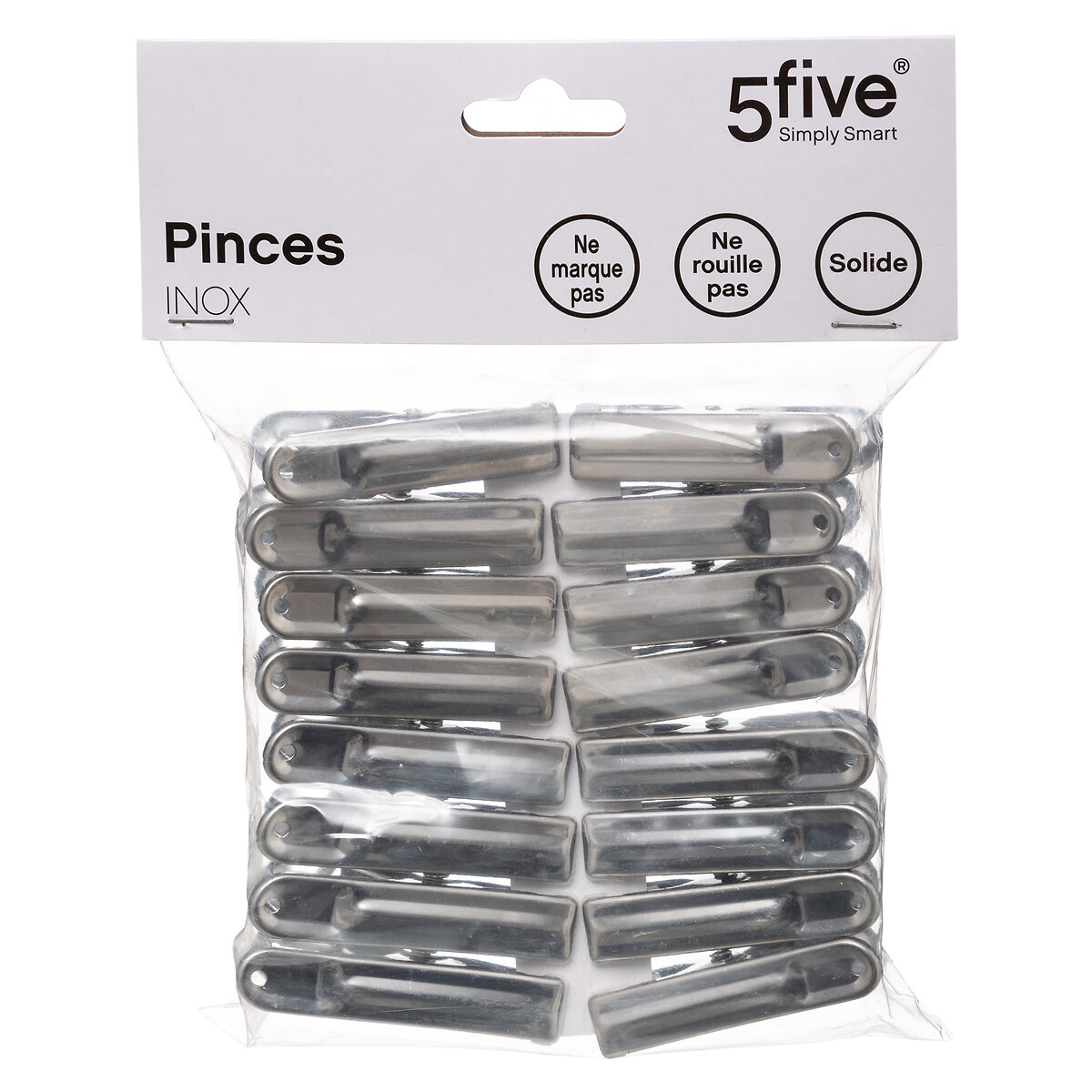 Lot de 16 pinces à linge en inox 